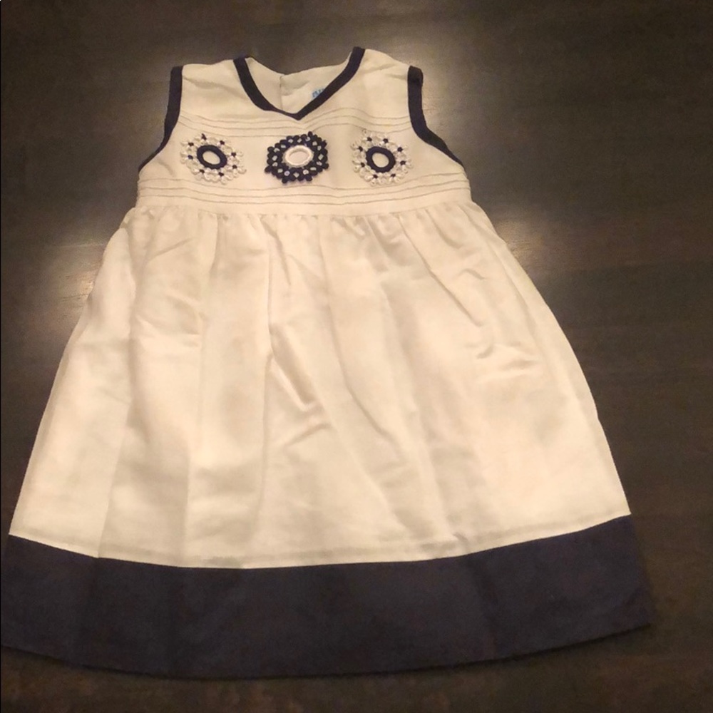 White and Navy Luli and Me Dress